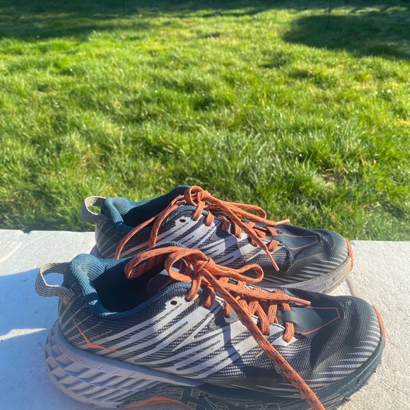 Hoka One One Other - Hoka Speedgoat 4 Womens Black and White Trail Outdoor Running Sneakers Size 5